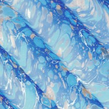 Hand Marbled Paper Spanish Wave Pattern in Blues ~ Berretti Marbled Arts